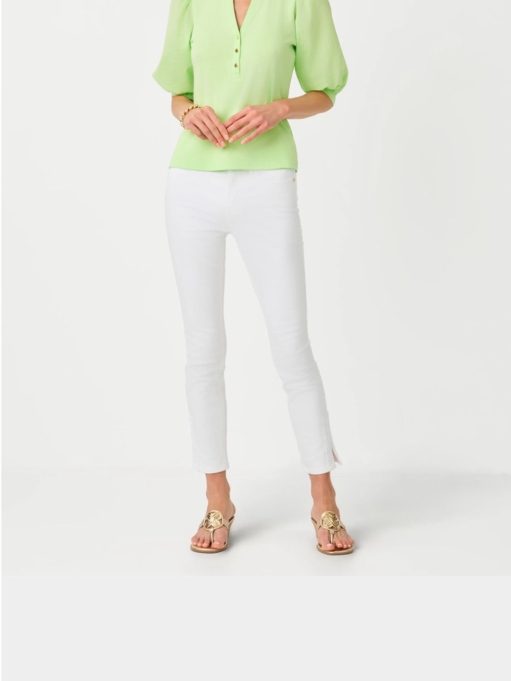 Lilly Pulitzer South Ocean “coconut” Cream High Rise Skinny Jeans Size 04 NWT